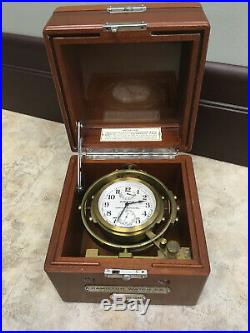 Hamilton 1941 USN Model 22 Double Boxed Marine Chronometer Runs/keeps time