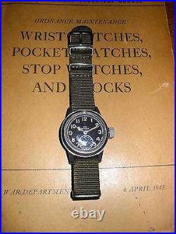 Hamilton USN BUSHIPS 987A. Military Wristwatch. Original Black Dial. L@@K