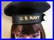 Hat-Military-Antique-Vintage-Size-6-7-8-Flat-Top-U-S-Navy-Uniform-B1-01-nft