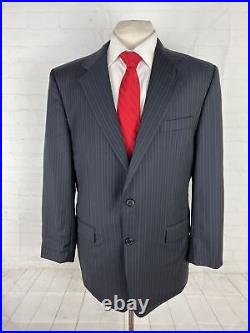 Hickey Freeman Men's Navy Blue/Black Striped Wool Suit 42R 36X28 $1,380