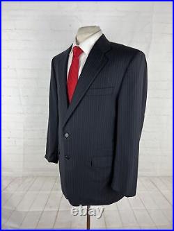 Hickey Freeman Men's Navy Blue/Black Striped Wool Suit 42R 36X28 $1,380