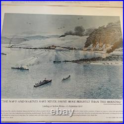 Historical US Naval Battle Ships 1781 -1950 Litho 1781- 1950. (Set Of 11) EUC