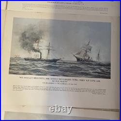 Historical US Naval Battle Ships 1781 -1950 Litho 1781- 1950. (Set Of 11) EUC