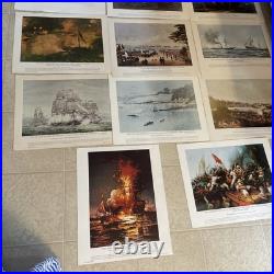 Historical US Naval Battle Ships 1781 -1950 Litho 1781- 1950. (Set Of 11) EUC