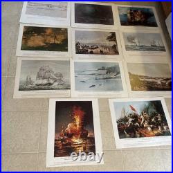 Historical US Naval Battle Ships 1781 -1950 Litho 1781- 1950. (Set Of 11) EUC