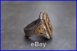 Huge USN Marines WWII Style Mexican Biker Ring FLT Fine Light Trading Mens Ring