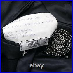 J. PRESS Heavy Flannel Wool Navy Blue Full Canvas Flat Front Suit 40 Reg 41R USA