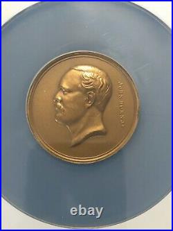 JOHN HORN J-LS-14 Bronze 48mm Medal NGC MS 67 Hero Detroit River 1874 Restrike