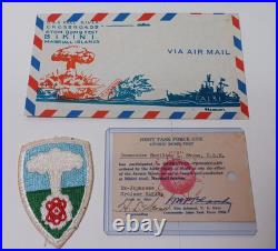 Joint Task Force One Bikini Island Nuclear Test Patch, Cover + Commanders Card