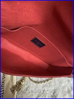 LOUIS VUITTON Pochette Felicie Navy Red Empreinte Crossbody Bag