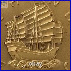 Lieut. Mathes U. S. Navy China Service Campaign Medal Wrap Brooch Titled Box Wwii