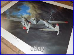 Lockheed P38 Lightning by Don Feight SIGNED Print US NAVY