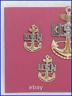 Lot Of 5 USN United States Navy Naval Insignia Anchor Pins Sterling