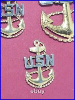 Lot Of 5 USN United States Navy Naval Insignia Anchor Pins Sterling