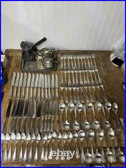 Lot Of USN US Navy Metal Silverware Coffee Set WWII Flatware Plate International