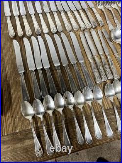 Lot Of USN US Navy Metal Silverware Coffee Set WWII Flatware Plate International
