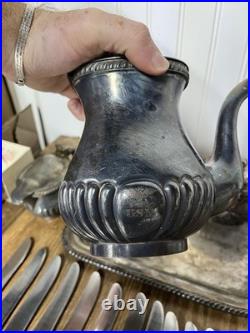 Lot Of USN US Navy Metal Silverware Coffee Set WWII Flatware Plate International