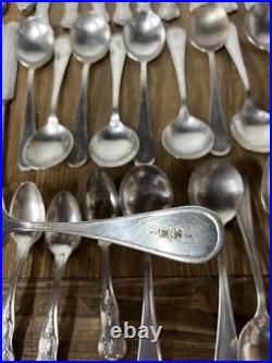 Lot Of USN US Navy Metal Silverware Coffee Set WWII Flatware Plate International