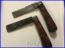Lot of 2 Rope Knives U. S. Navy etched on Both Vintage Stag
