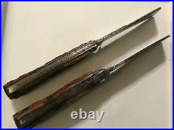 Lot of 2 Rope Knives U. S. Navy etched on Both Vintage Stag