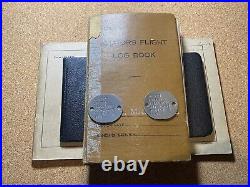 Lot of 3 Us Navy Aviator Flight Logs + Dog Tags