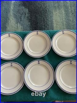 Lot of 6 Vintage Buffalo China US NAVY Fouled Anchor 7 Salad/Dessert Plates