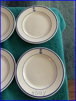 Lot of 6 Vintage Buffalo China US NAVY Fouled Anchor 7 Salad/Dessert Plates