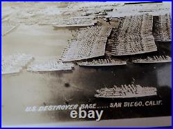 Lot of 6 Vtg B&W Photos of US Destroyer Base in San Diego Calif Firing Broadside