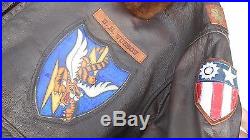 M422A Navy Leather Flight Jacket Reproduction. CBI Flying Tiger Size 46