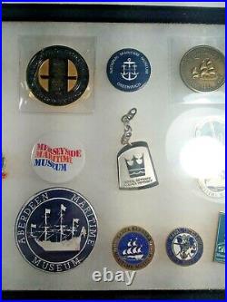 MARITIME FOBS, BUTTONS AND MEDALS EXCELLENT CONDITION 8 x 12 CASE