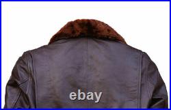 Men WWII Navy G-1 Genuine Leather Flight Bomber Jacket With Warm Quilted Lining
