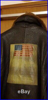 Mens Authentic AVIREX Vintage Leather Flight Jacket U. S. Navy Type G-1 Size XXL