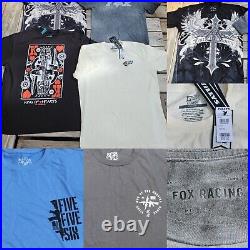 Mens Size L/XL T-shirt Bundle, SALTY CREW, FOX, HOWITZER, SULLEN ART, NWOT, LOT