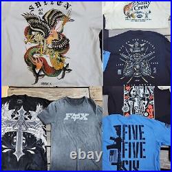 Mens Size L/XL T-shirt Bundle, SALTY CREW, FOX, HOWITZER, SULLEN ART, NWOT, LOT