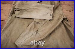 Mens Vintage 40s WW2 USN Green Foul Weather Smock Hooded Deck Coat L 44 R18984