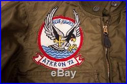 Mens Vintage USN 1960s G-8 WEP Bomber Flight Jacket Talon Medium 38 XR 8721