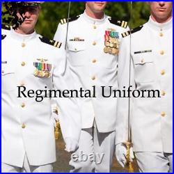 Midshipman Jacket U. S Military Cadet Navy Officer Service Tunic White Wool Tunic