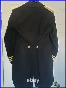 Military Navy Formal Dress Wool Uniform Tailcoat Line Commander Vintage Antique