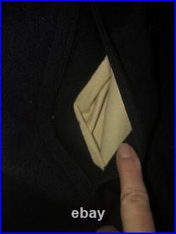 Military Pea Coat USN Government Issue Man's Wool Overcoat 36R Pembroke 73