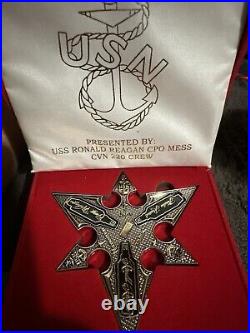 Military Rare Collectors Item, Usn Presented By Uss Ronald Reagan Cpo Mess-cvn