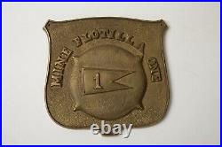 Mine Flotilla One 1(R4R) Brass Plaque USN Navy Vietnam Era Sailor's Sign Sweeper