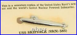 Myers Uss Skipjack 19558 Navy Nuclear Powered Submarine Tie Clip Clasp Usn