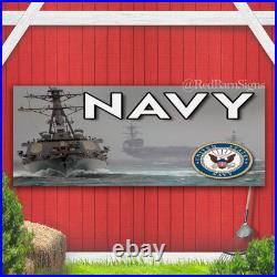 NAVY Indoor Outdoor Banner Sign with grommets