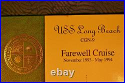 NAVY USS LONG BEACH CGN-9 Final Farewell Cruise Tour Book 1994 RARE Nuclear Nice