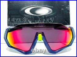 NEW Oakley FLIGHT JACKET Navy Blue w Prizm Road Ruby Sunglasses oo9401-05