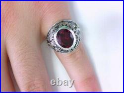 NICE Vintage United States Navy Eagle Sterling Silver Ruby Ring. BUY NOW