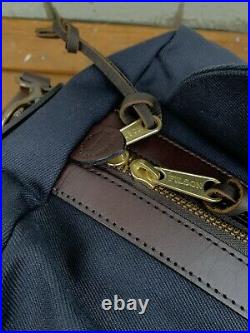 NWT Filson Medium Duffle Bag Navy Blue Brown Bridle Made in USA Travel Work Wear