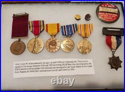 Named Pre WW2 USN-6-Medal Grouping + Yard Badge+ Discharge Pins VERY RARE