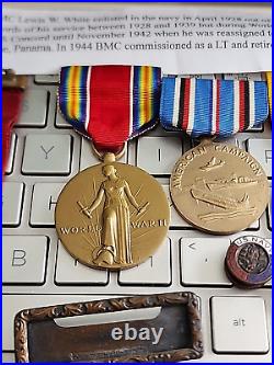 Named Pre WW2 USN-6-Medal Grouping + Yard Badge+ Discharge Pins VERY RARE