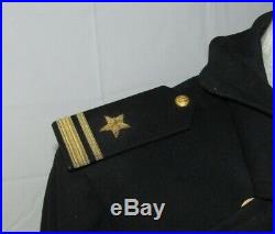 Named WW2 USN Officer LTJG Black Wool Overcoat/White Dress Summer Jacket & Pants